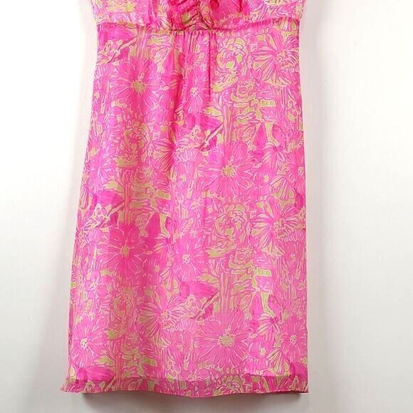 Lilly Pulitzer Silk Clare Dress Daiquiri Pin Secret Garden Print Size 6 - Picture 6 of 11